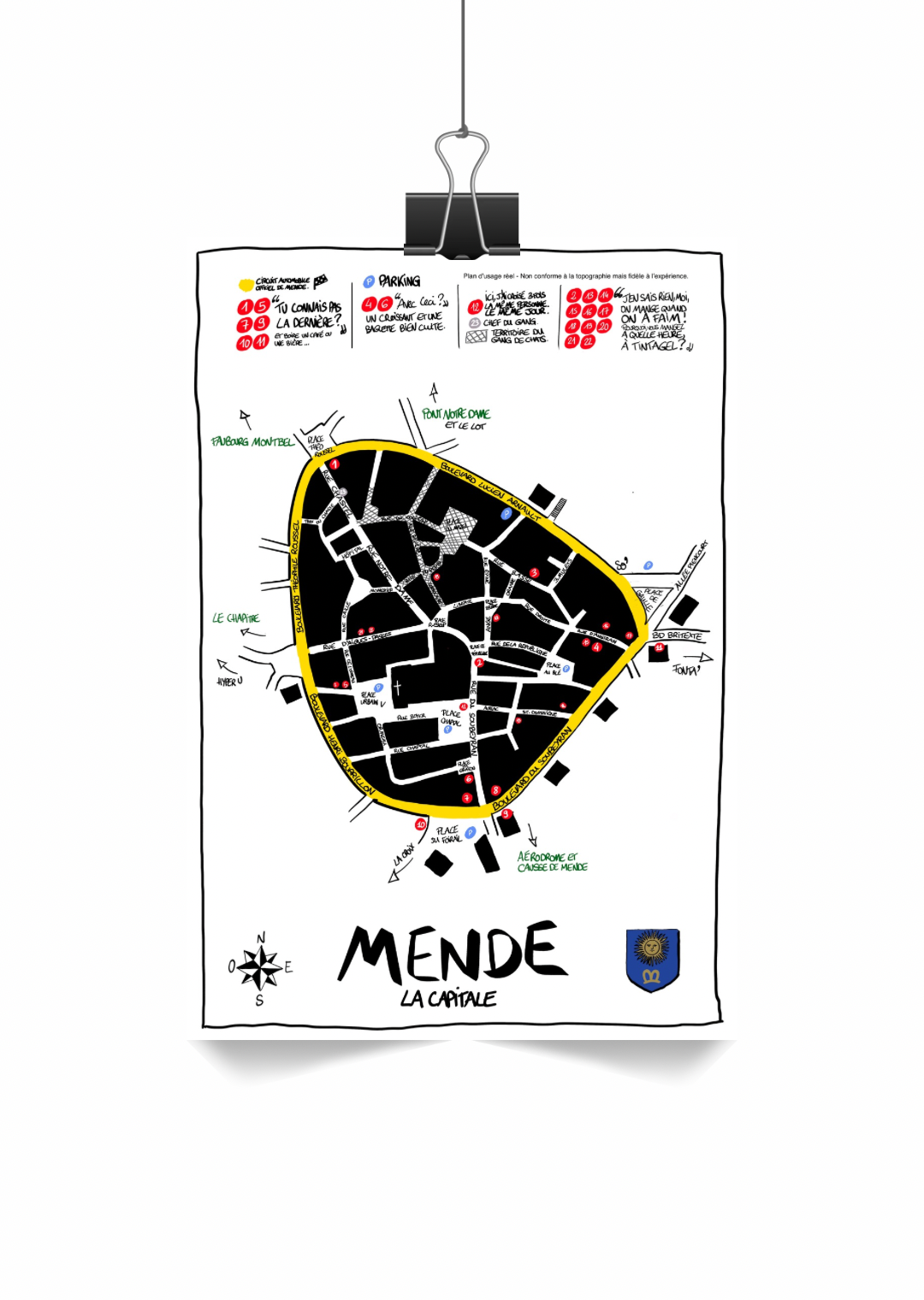 Carte de la ville de Mende.