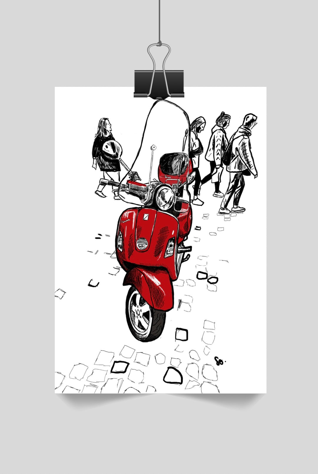Vespa rouge.
