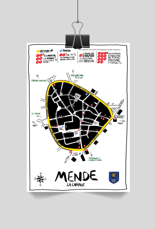 Carte de la ville de Mende.