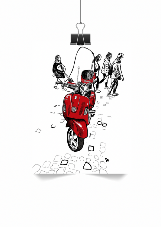 Vespa rouge.